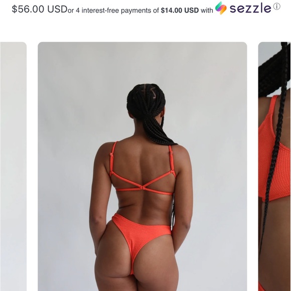 Knight Swim Papaya Crinkle Bikini Set - Picture 2 of 12